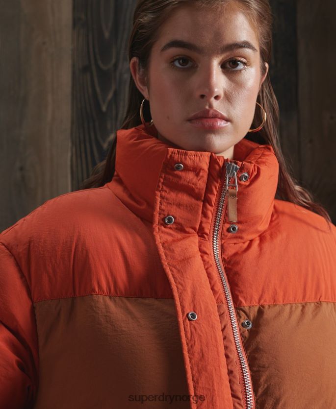 Superdry oransje klær 86P46D5695 begrenset opplag tørr traktjakke kvinner