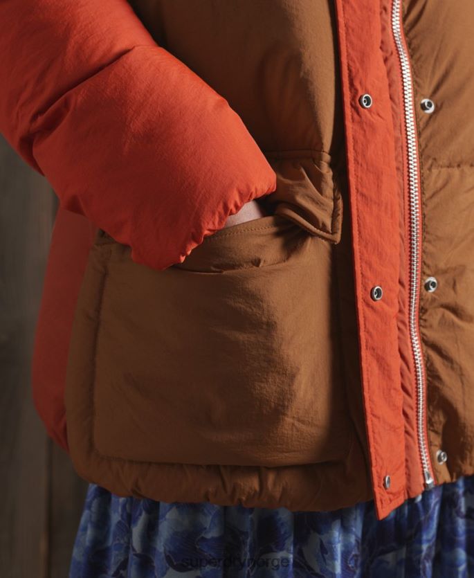 Superdry oransje klær 86P46D5695 begrenset opplag tørr traktjakke kvinner