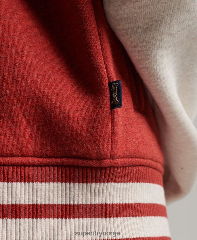 Superdry rød klær 86P46D3317 vintage logo jersey bomberjakke kvinner