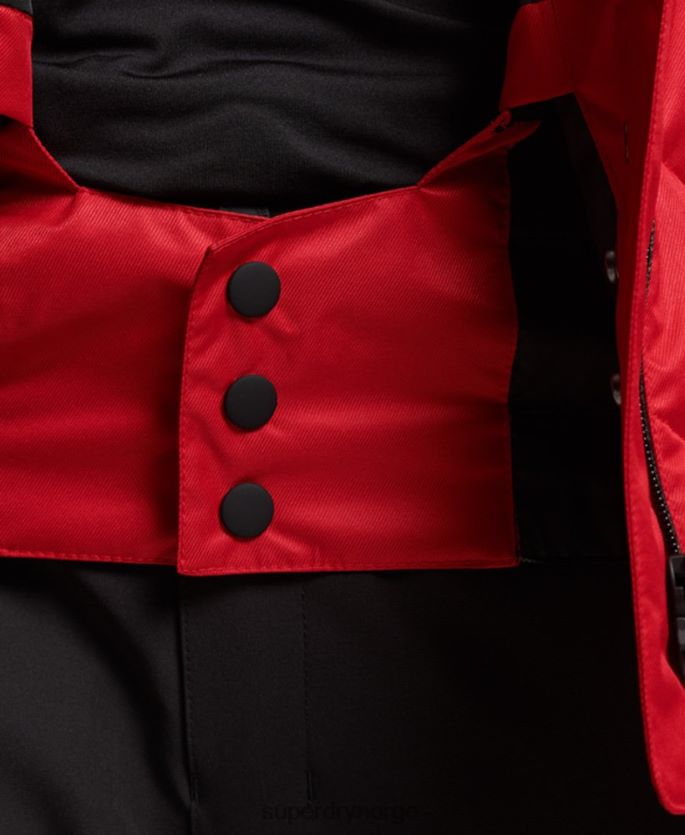 Superdry rød klær 86P46D3566 snow luxe pufferjakke kvinner