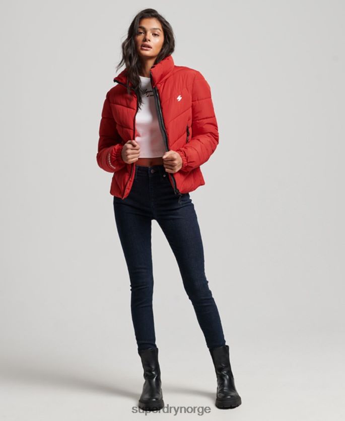Superdry rød klær 86P46D3761 sportsjakke uten hette kvinner