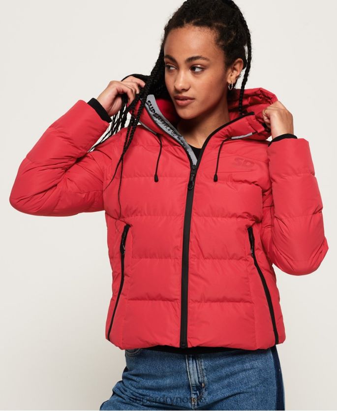Superdry rød klær 86P46D3831 spirit puffer ikonjakke kvinner