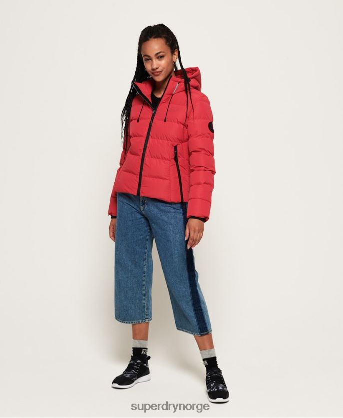 Superdry rød klær 86P46D3831 spirit puffer ikonjakke kvinner