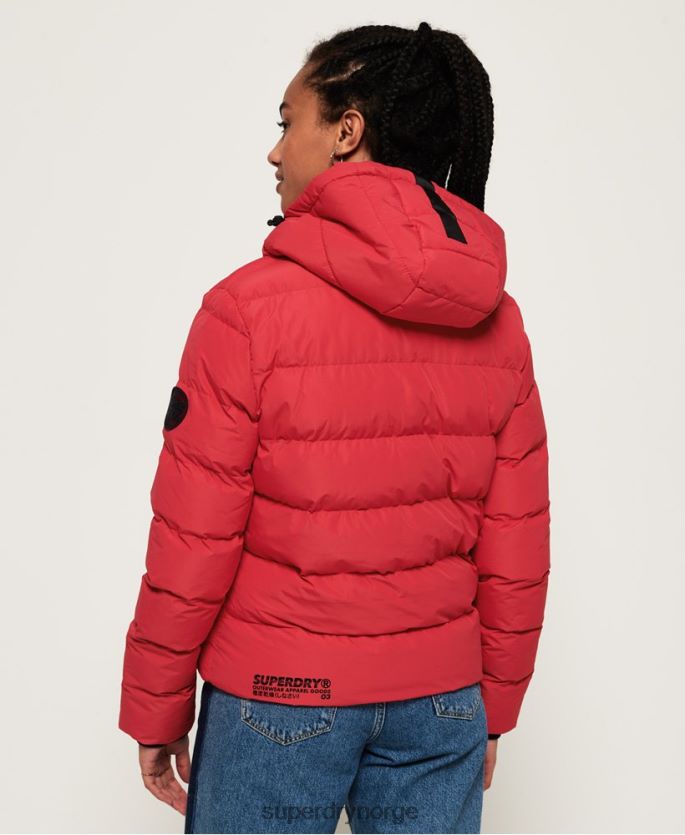 Superdry rød klær 86P46D3831 spirit puffer ikonjakke kvinner
