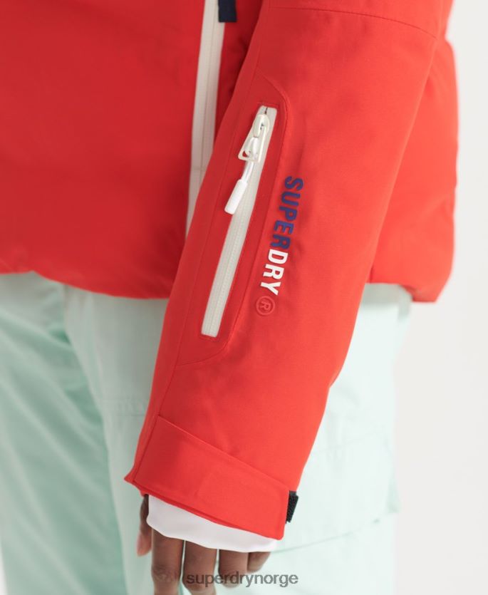 Superdry rød klær 86P46D3832 motion pro pufferjakke kvinner