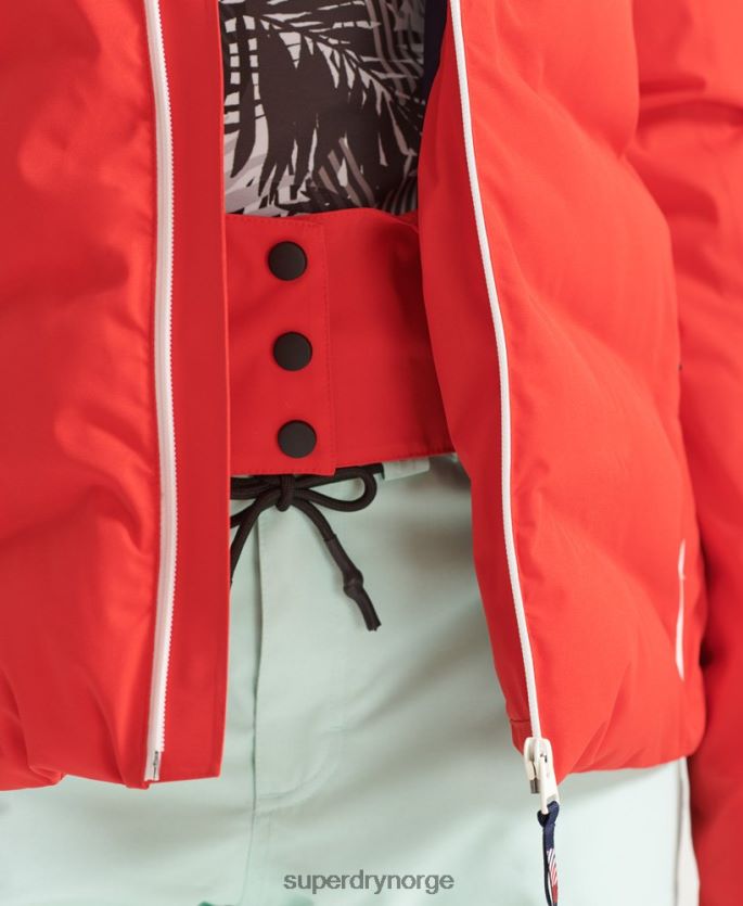 Superdry rød klær 86P46D3832 motion pro pufferjakke kvinner