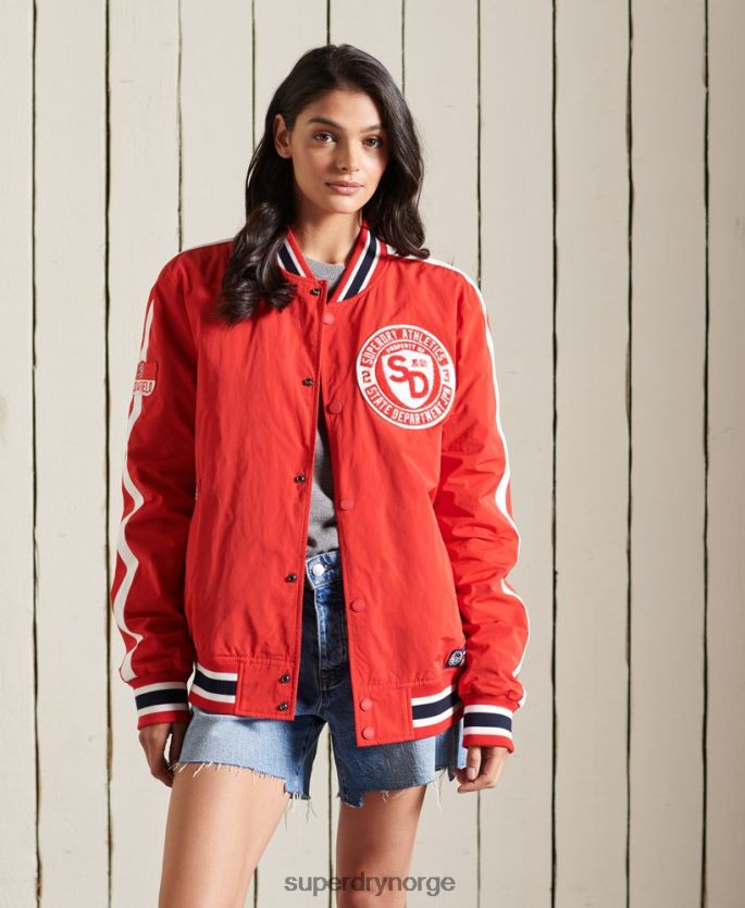 Superdry rød klær 86P46D3842 oversized collegiate bomberjakke kvinner