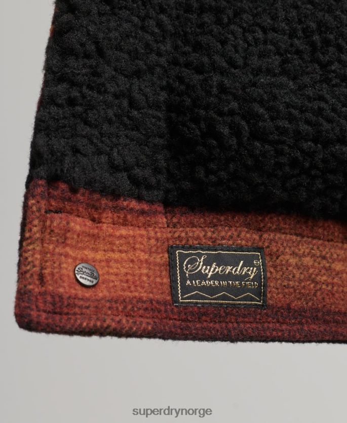 Superdry rød klær 86P46D5434 oversized ull sherpa trucker jakke kvinner