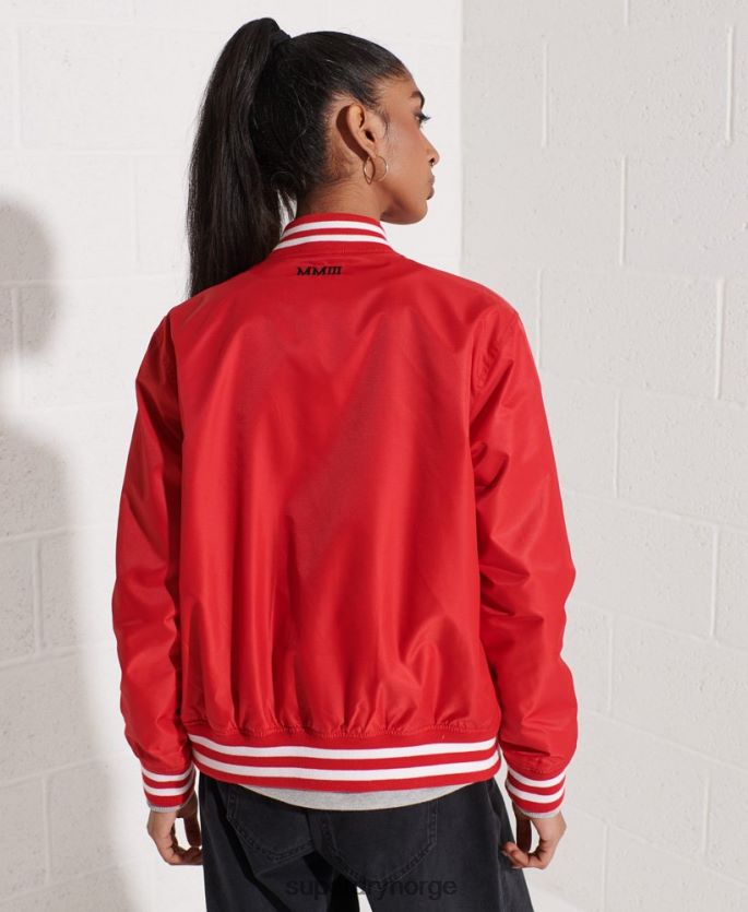 Superdry rød klær 86P46D5482 klassisk varsity baseballjakke kvinner