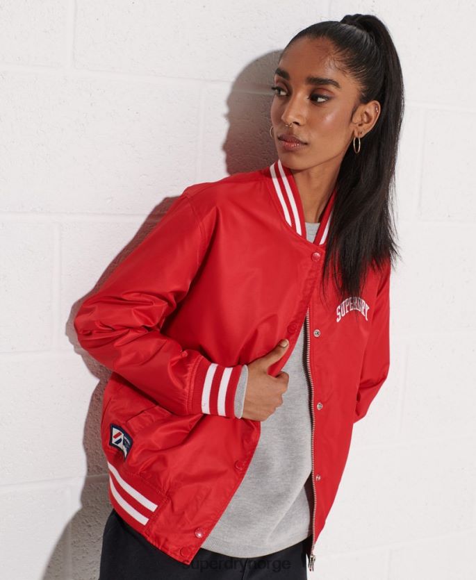 Superdry rød klær 86P46D5482 klassisk varsity baseballjakke kvinner