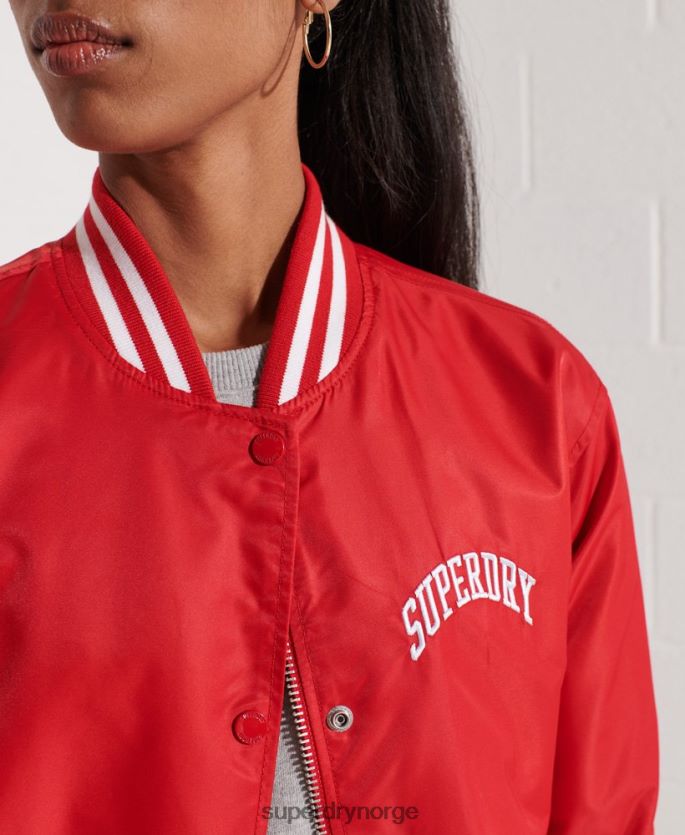Superdry rød klær 86P46D5482 klassisk varsity baseballjakke kvinner