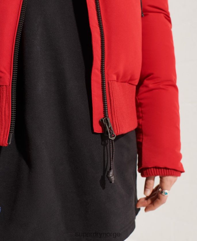 Superdry rød klær 86P46D5494 kode everest bomberjakke kvinner