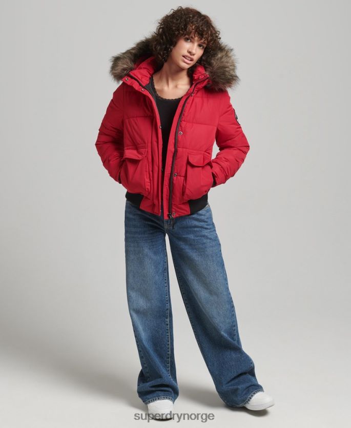 Superdry rød klær 86P46D5517 everest ella bomberjakke kvinner