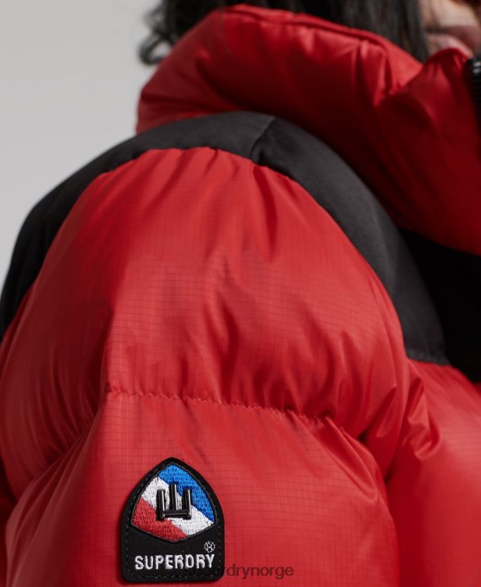 Superdry rød klær 86P46D5524 sportstyle kode pufferjakke kvinner