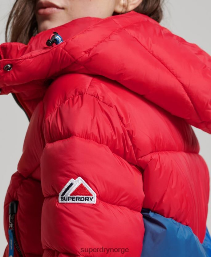 Superdry rød klær 86P46D5525 fuji cropped hettejakke kvinner