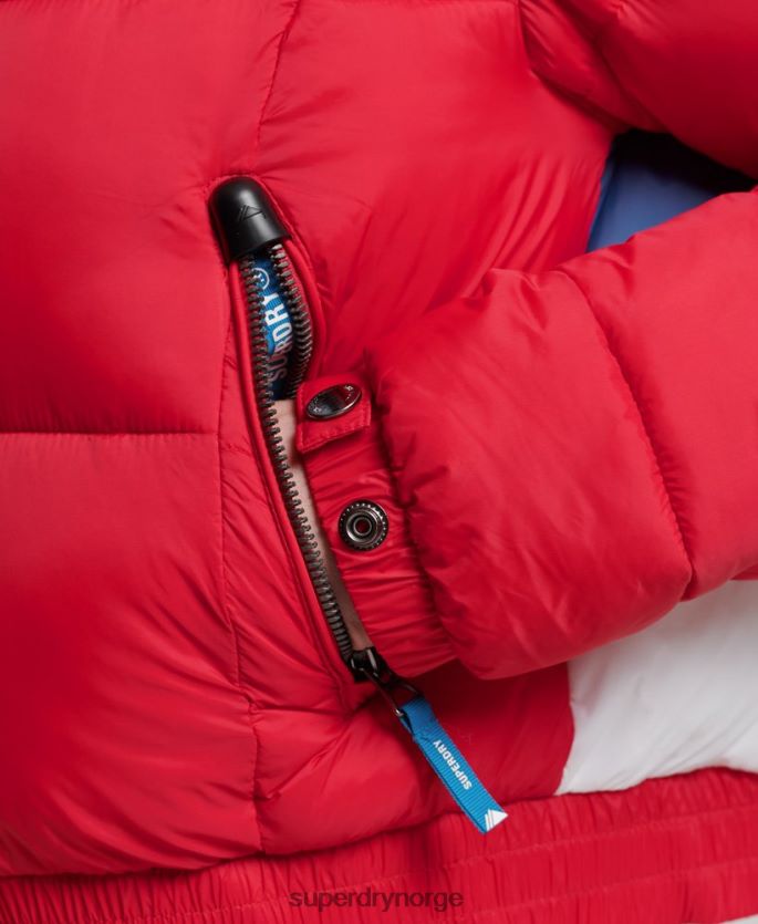 Superdry rød klær 86P46D5525 fuji cropped hettejakke kvinner