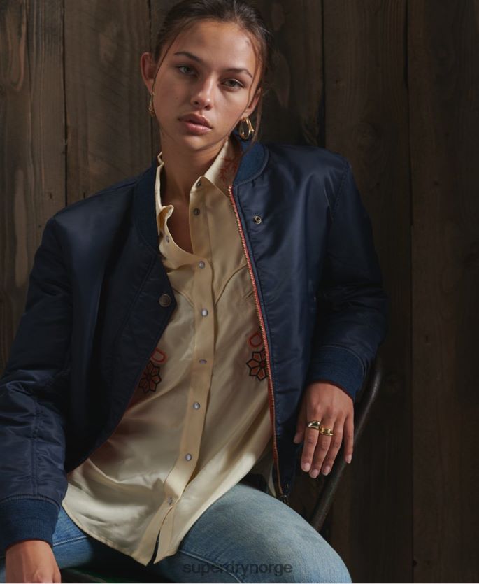 Superdry rød klær 86P46D5551 begrenset opplag tørr vendbar jakke kvinner