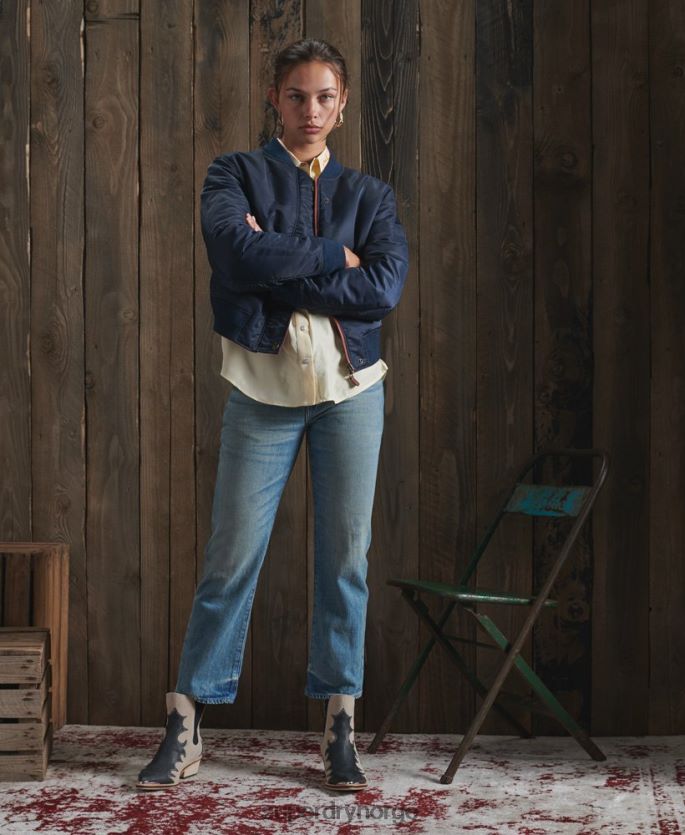 Superdry rød klær 86P46D5551 begrenset opplag tørr vendbar jakke kvinner