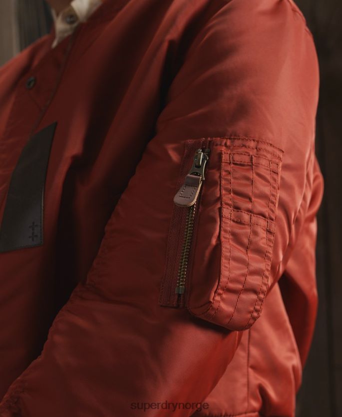 Superdry rød klær 86P46D5551 begrenset opplag tørr vendbar jakke kvinner