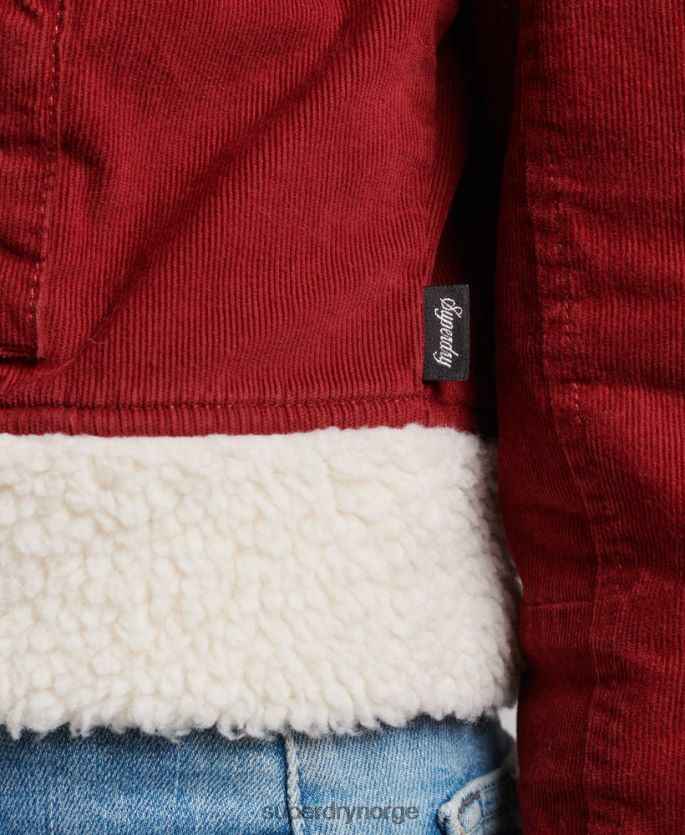 Superdry rød klær 86P46D5572 borg fôret indie-jakke kvinner