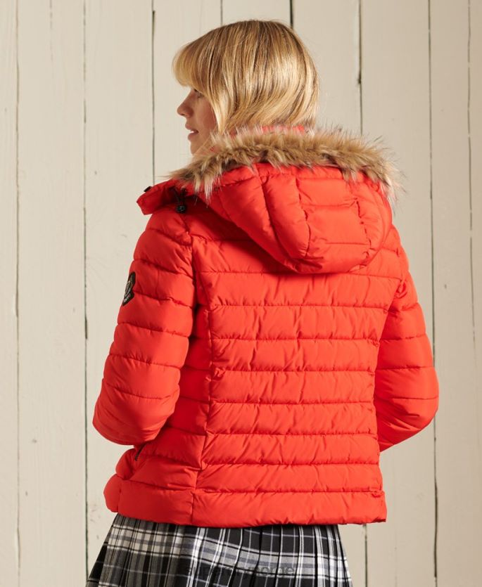 Superdry rød klær 86P46D5577 klassisk fuji-jakke i fuji kvinner