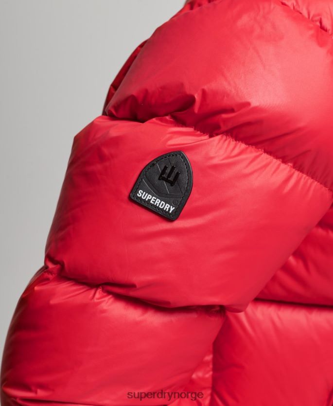 Superdry rød klær 86P46D5584 luksuriøs alpin dunjakke kvinner