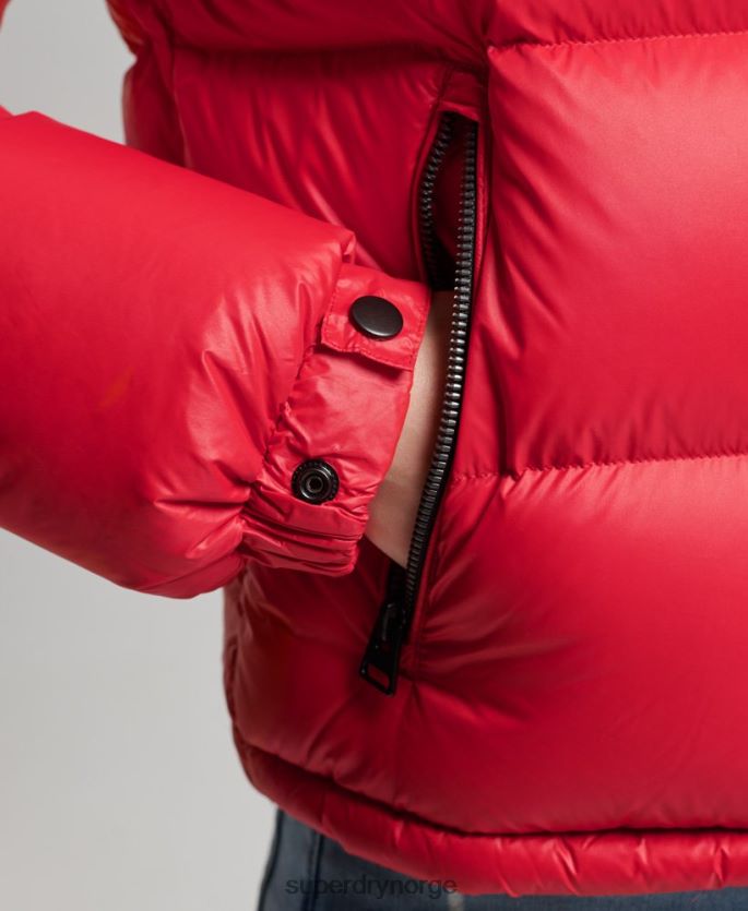Superdry rød klær 86P46D5584 luksuriøs alpin dunjakke kvinner