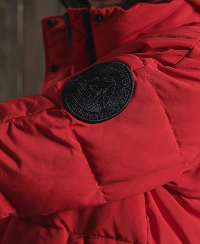 Superdry rød klær 86P46D5659 everest bomberjakke uten hette kvinner