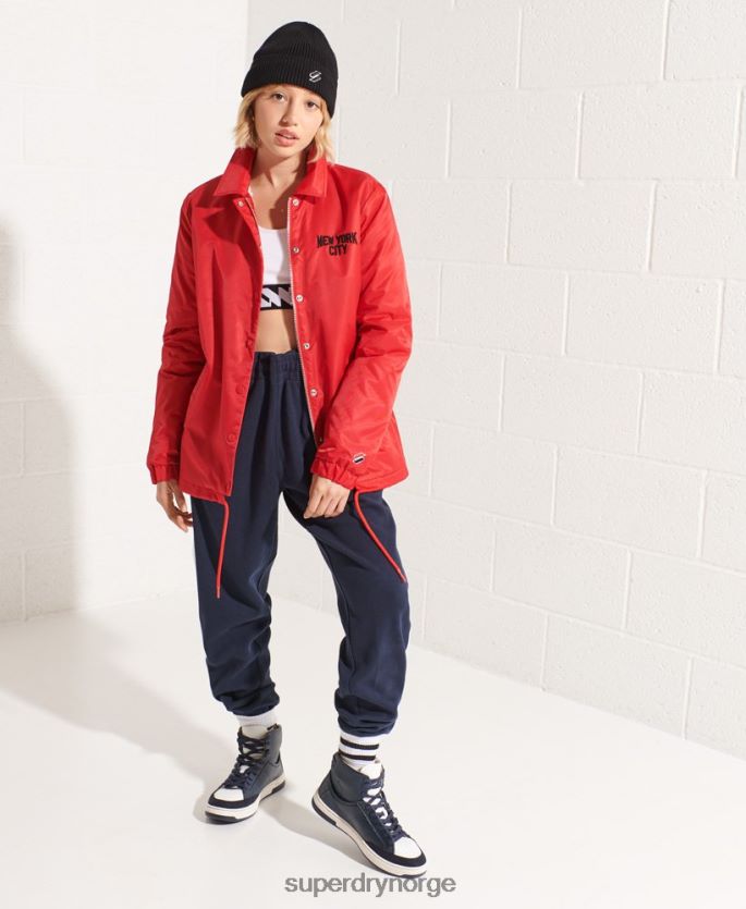 Superdry rød klær 86P46D5733 snap coach jakke kvinner