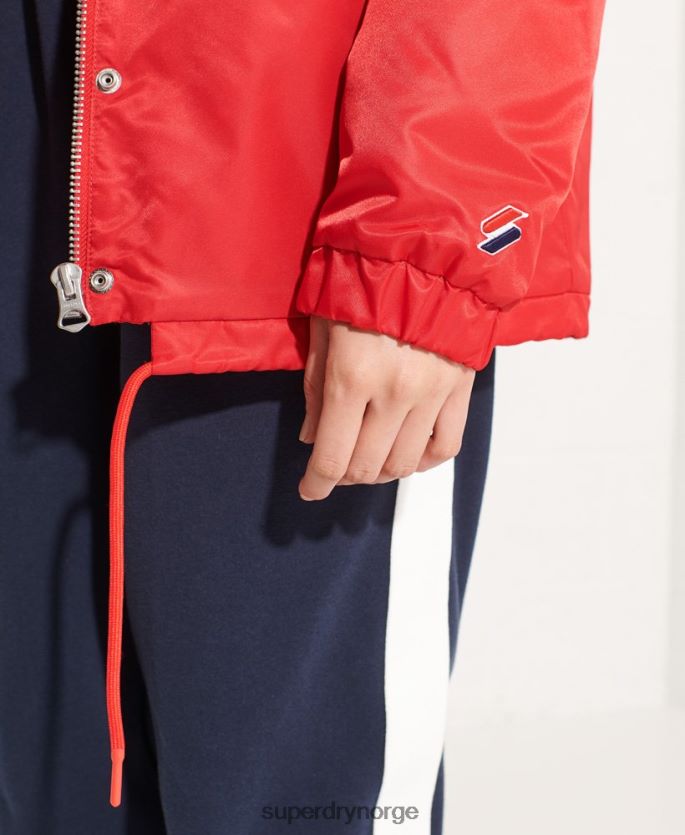 Superdry rød klær 86P46D5733 snap coach jakke kvinner
