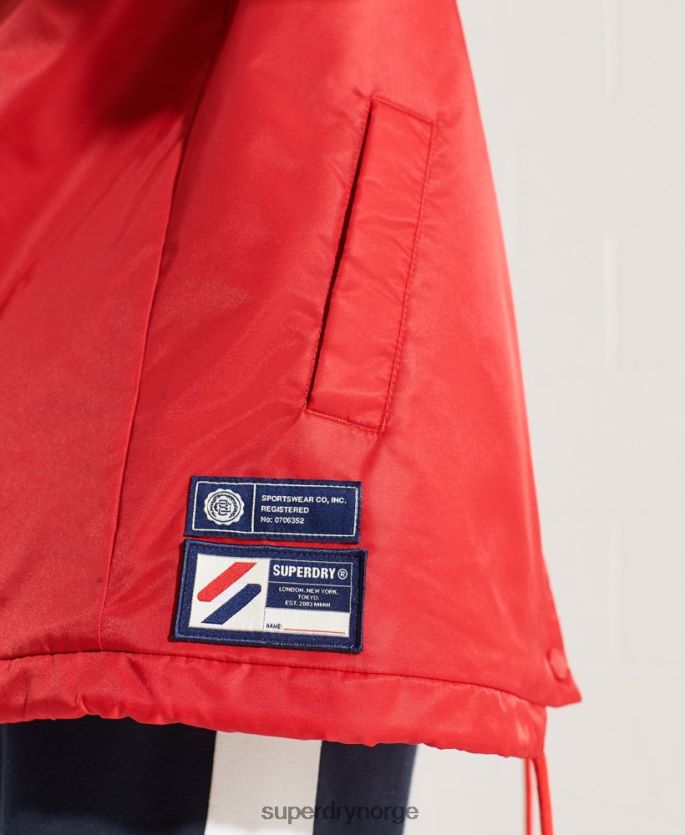 Superdry rød klær 86P46D5733 snap coach jakke kvinner