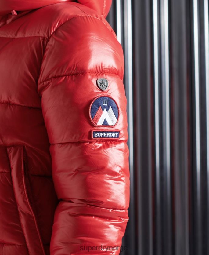 Superdry rød klær 86P46D5739 høyglans toya bomberjakke kvinner