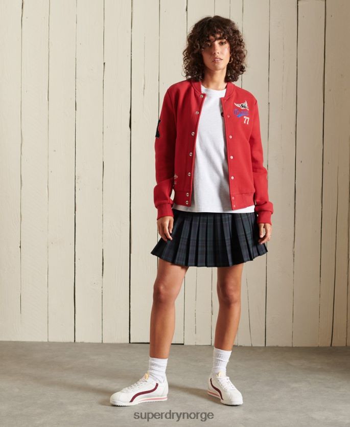 Superdry rød klær 86P46D6003 collegiate bomberjakke i jersey kvinner