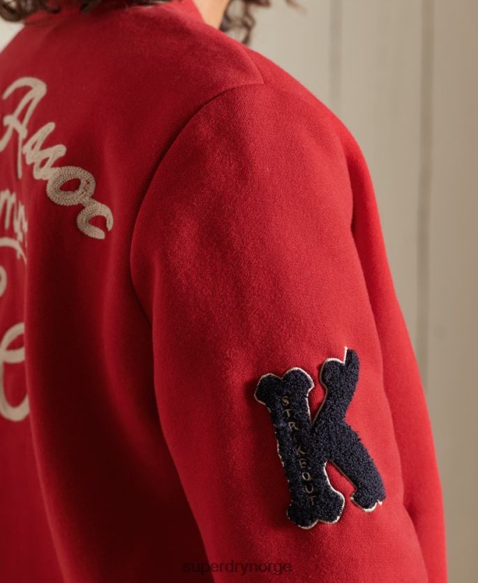 Superdry rød klær 86P46D6003 collegiate bomberjakke i jersey kvinner