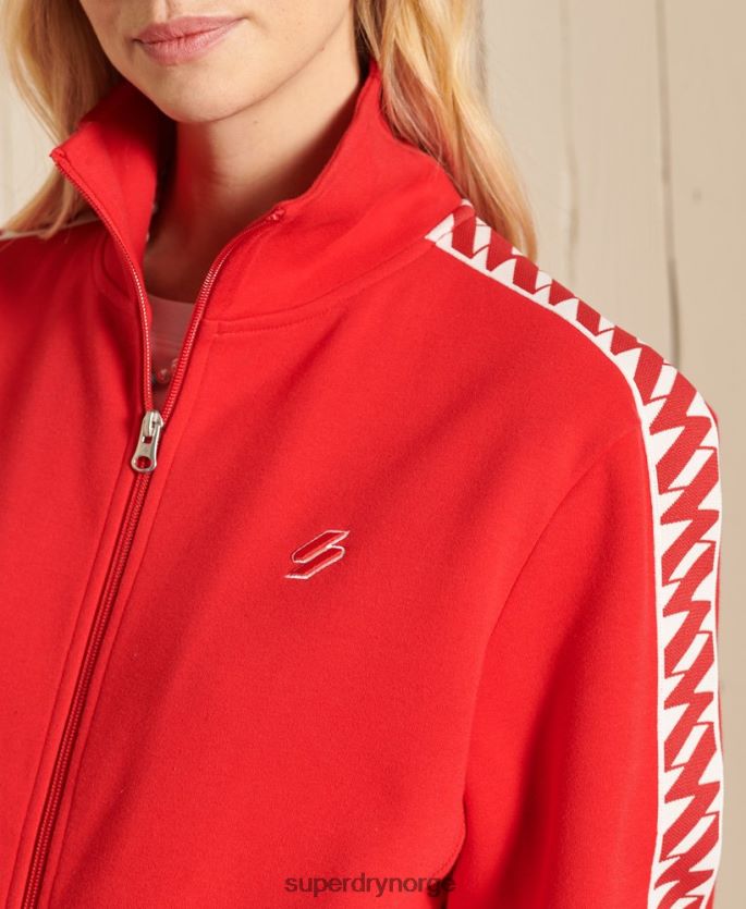 Superdry rød klær 86P46D6048 kode oversized tape track jakke kvinner
