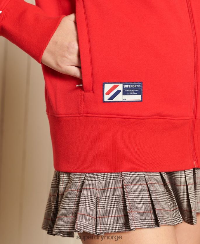 Superdry rød klær 86P46D6048 kode oversized tape track jakke kvinner
