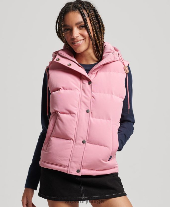 Superdry rosa klær 86P46D3556 vintage hette everest gilet kvinner