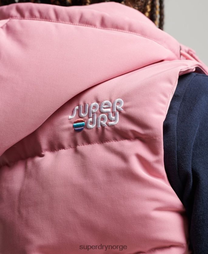 Superdry rosa klær 86P46D3556 vintage hette everest gilet kvinner