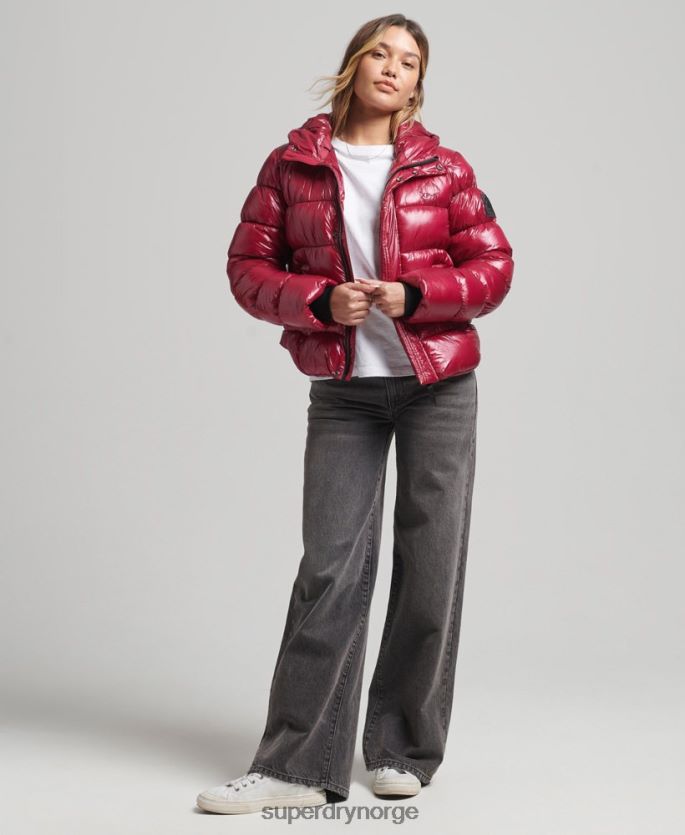 Superdry rosa klær 86P46D3607 shine sportsjakke med hette kvinner