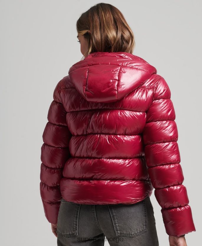 Superdry rosa klær 86P46D3607 shine sportsjakke med hette kvinner