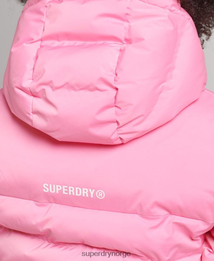 Superdry rosa klær 86P46D3631 varmeforseglet polstret jakke kvinner