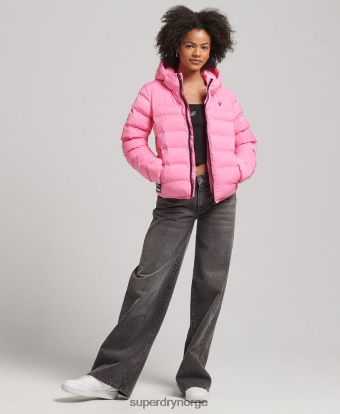 Superdry rosa klær 86P46D3631 varmeforseglet polstret jakke kvinner