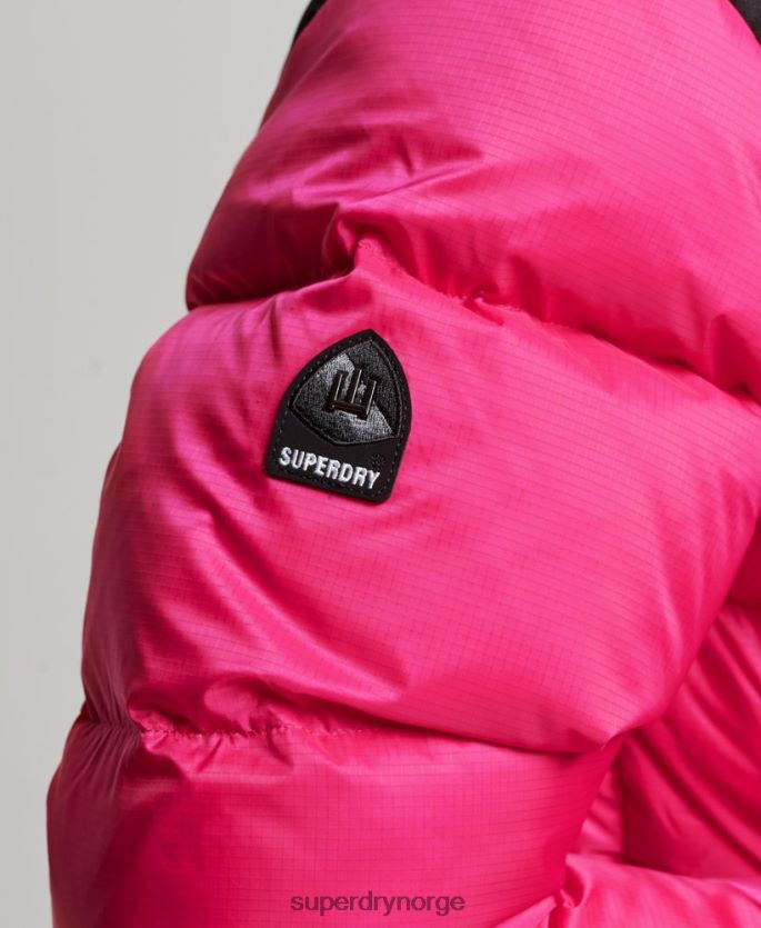 Superdry rosa klær 86P46D5491 sportstyle kode pufferjakke kvinner