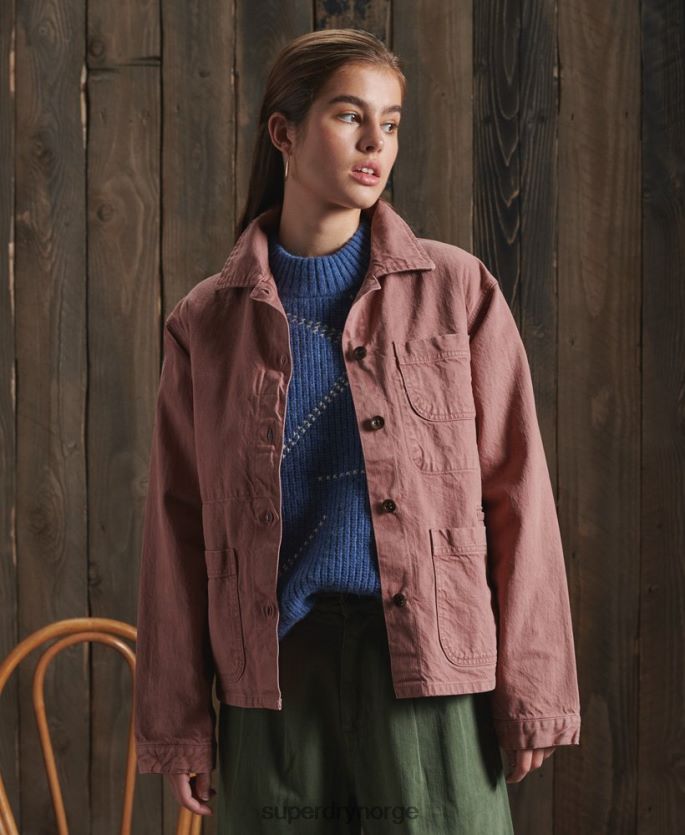Superdry rosa klær 86P46D5678 begrenset opplag dry artist jakke kvinner