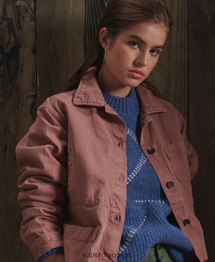 Superdry rosa klær 86P46D5678 begrenset opplag dry artist jakke kvinner