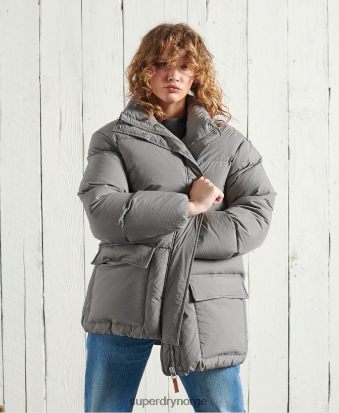 Superdry sølv klær 86P46D5696 begrenset opplag tørr traktjakke kvinner