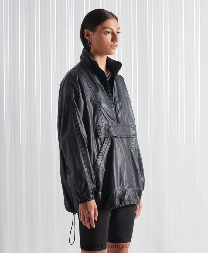 Superdry svart klær 86P46D1193 limited edition sdx skinntopp kvinner