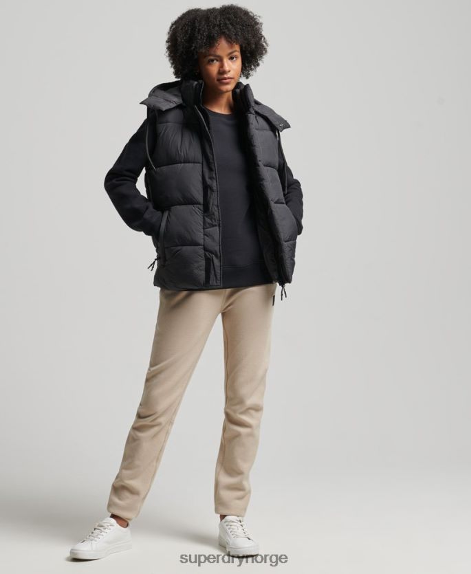 Superdry svart klær 86P46D3581 touchline kort polstret gilet kvinner