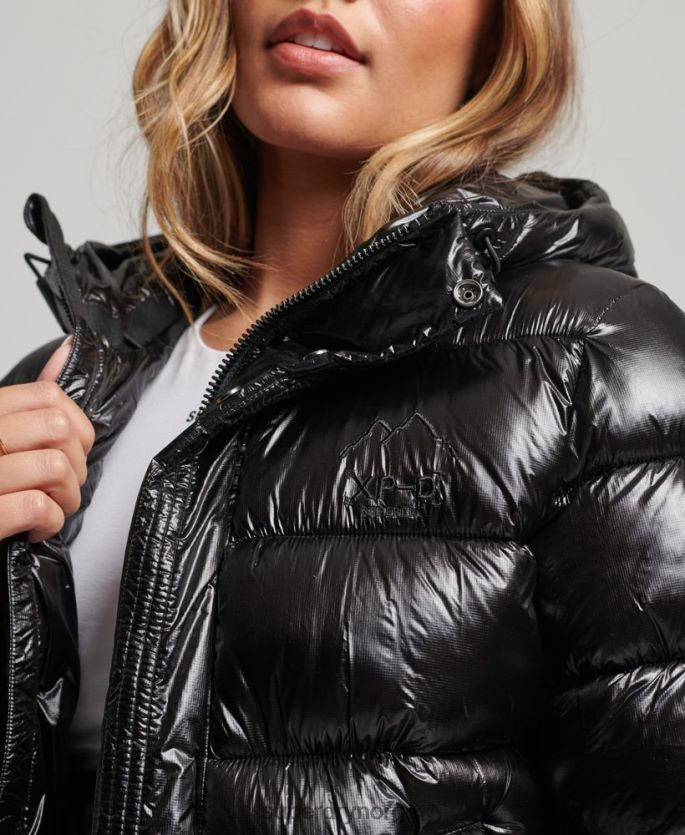 Superdry svart klær 86P46D3634 shine sportsjakke med hette kvinner