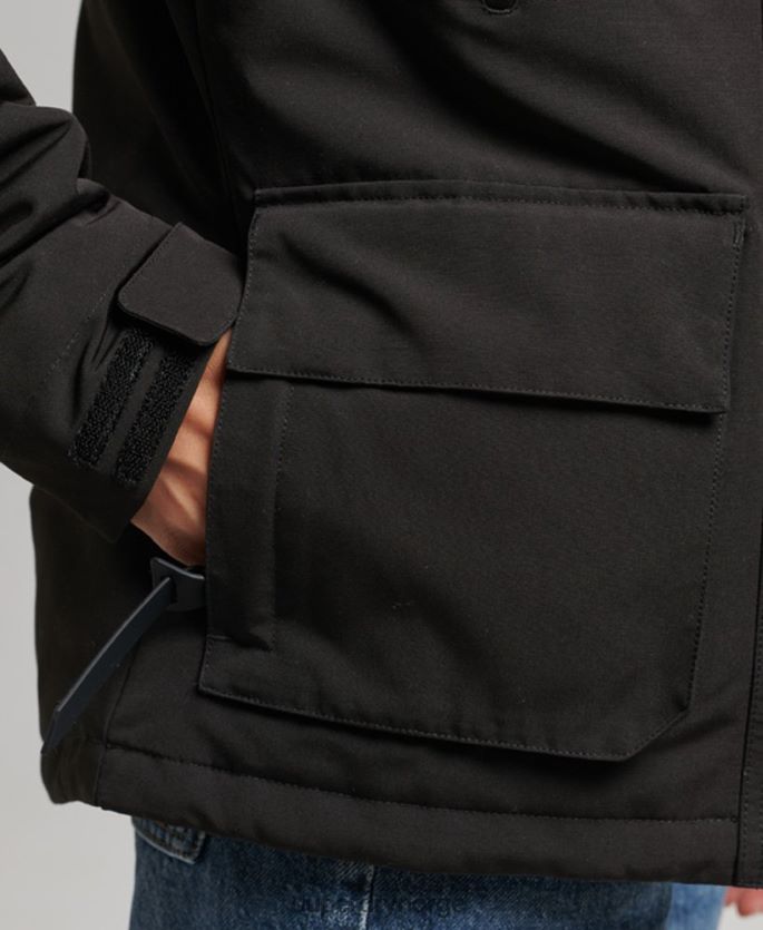 Superdry svart klær 86P46D3665 ultimate sd-vindjakke med hette kvinner